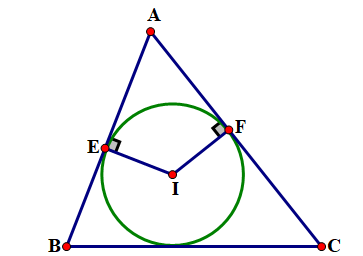 Cho đường tr&ograve;n (I) nội tiếp tam (ảnh 1)