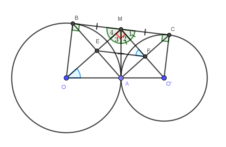 Cho hai đường tròn \[\left( {O (ảnh 2)
