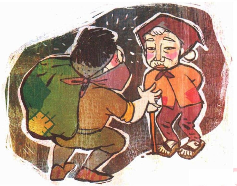 Bức tranh dưới đây gợi nhắc đến thành ngữ, tục ngữ nào?   A. Kẻ cướp gặp bà cụ	B. Bà già gặp kẻ cướp	C. Kẻ cắp gặp bà già	D. Bà già gặp kẻ cắp (ảnh 1)