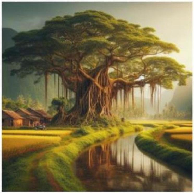 Câu văn nào dưới đây sử dụng biện pháp nhân hoá để mô tả bức tranh sau? (ảnh 1)