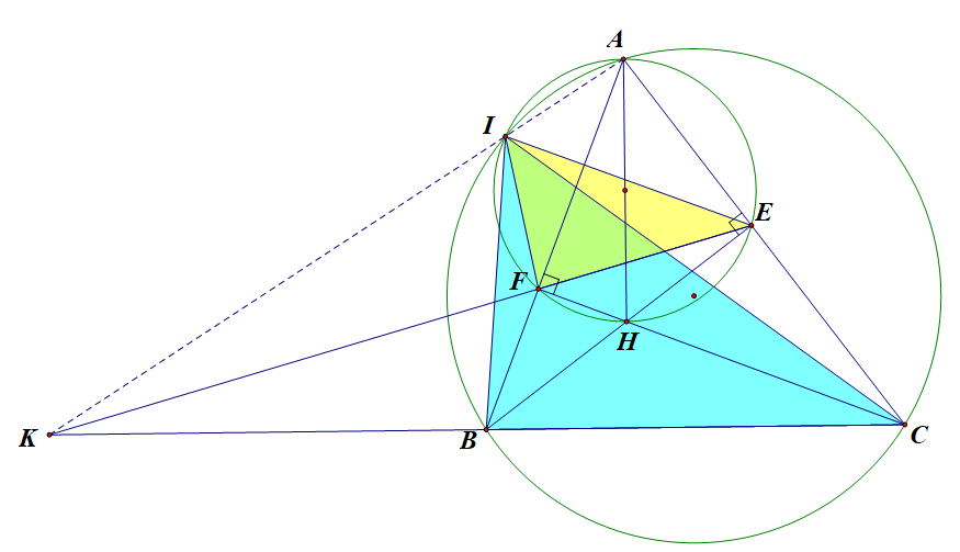 Cho tam giác\(ABC\) có ba góc nhọ (ảnh 1)