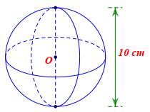 Cho hình vẽ dưới đây.   Bán kính hình cầu bằng (ảnh 1)