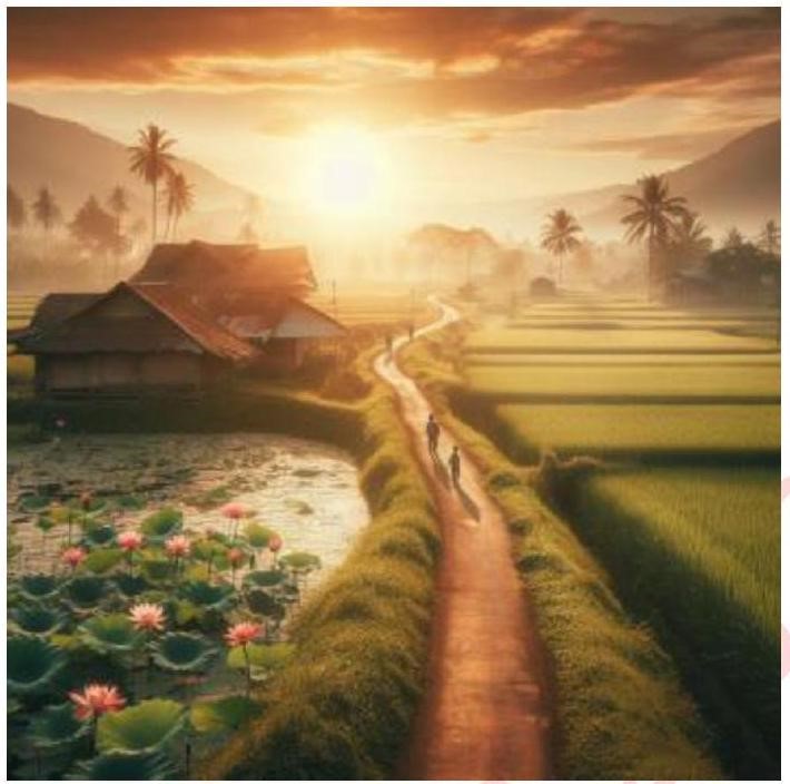 Câu nào dưới đây sử dụng biện pháp so sánh để mô tả bức tranh sau? (ảnh 1)