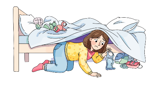 under / Is / bed? / the / she _________________________________ (ảnh 1)