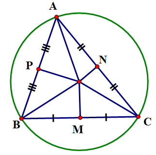Cho tam giác \(ABC\) nội tiếp đường tròn \(\le (ảnh 1)