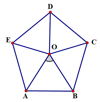 Cho hình ngũ giác đều \[ABCDE\]có tâm \(O\) (Hình vẽ).   a) Phép quay ngược chiều tâm O biến điểm A thành điểm B thì các điểm \(B,C,D,E\) tương ứng biến thành các điểm nào? b) Chỉ ra ba phép quay tâm O giữ nguyên hình ngũ giác đều đã cho. (ảnh 1)