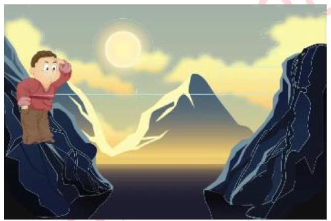 Bức tranh dưới đây gợi nhắc đến thành ngữ, tục ngữ nào?   A. Đứng núi này trông núi nọ				B. Lên thác xuống ghềnh C. Cây cao bóng cả						D. Chim có tổ, người có tông (ảnh 1)