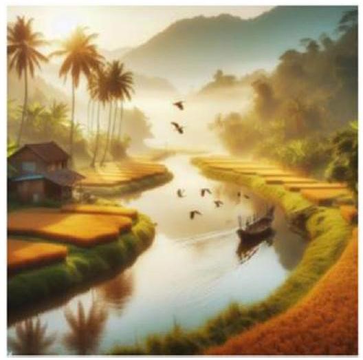 Câu nào dưới đây sử dụng biện pháp so sánh để mô tả bức tranh sau? (ảnh 1)