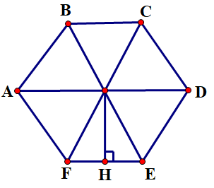 Một viên gạch hình lục giác đều có diện tích bề mặt là \(259,8\;c{m^2}\). Hãy tính độ dài cạnh viên gạch (kết quả làm tròn đến hàng đơn vị). (ảnh 1)