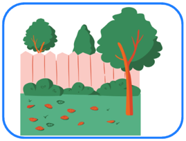 Look, read and circle. There is one example.        This is my living room.  	  This is my garden. (ảnh 1)