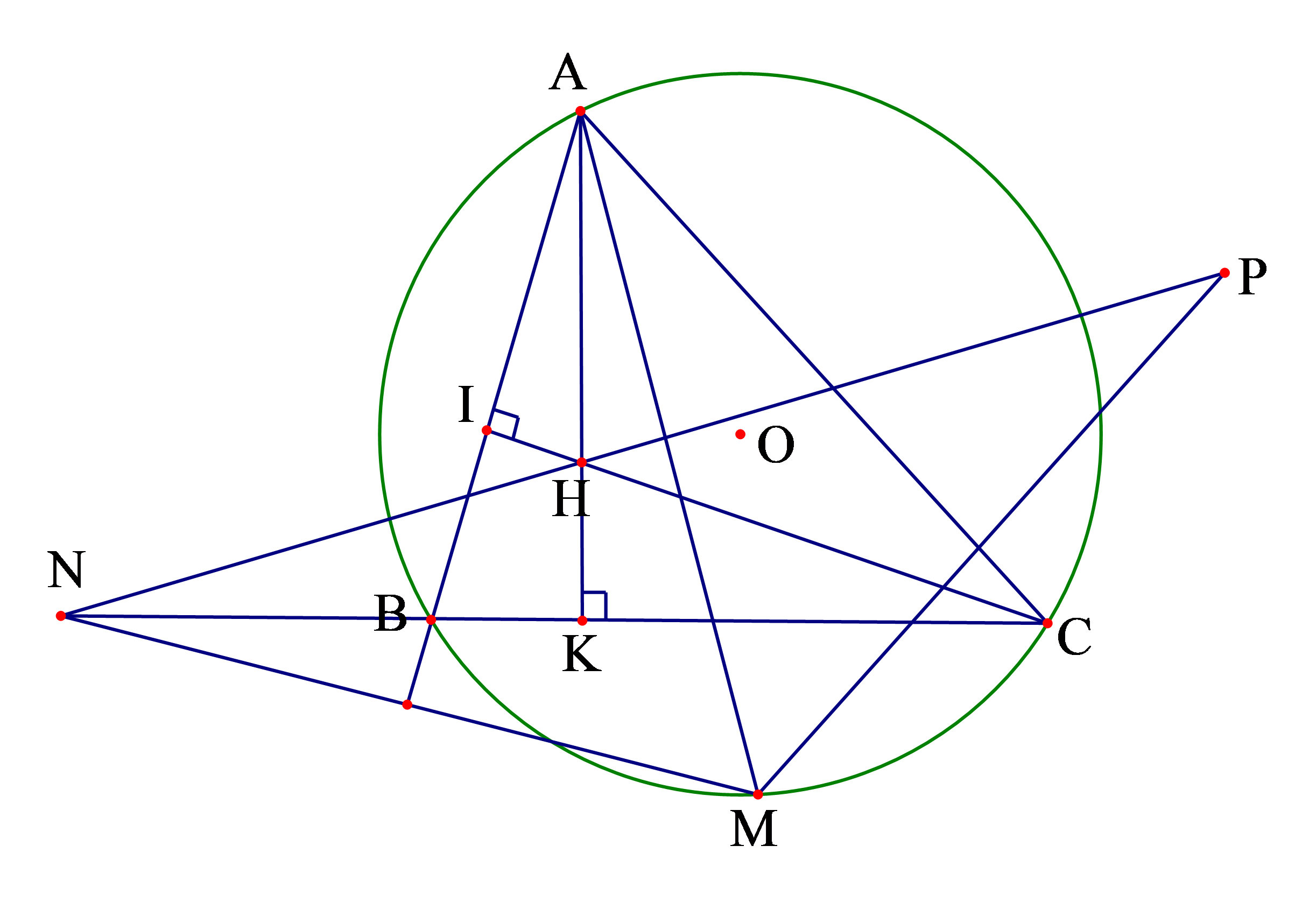 Cho tam giác \(ABC\) có 3 góc nhọ (ảnh 1)