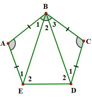 Cho ngũ gi&aacute;c \(ABCDE\) c&oacute; c&aacute;c cạnh bằ (ảnh 1)