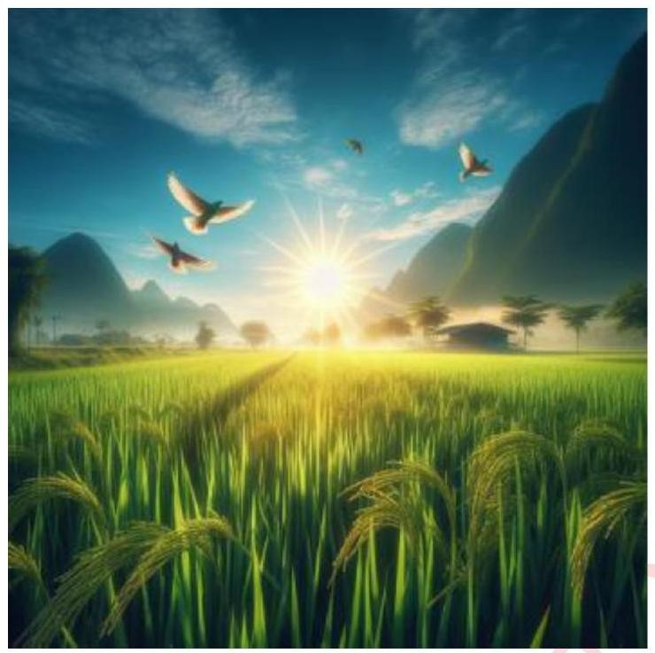 Câu nào dưới đây sử dụng biện pháp so sánh để mô tả bức tranh sau? (ảnh 1)