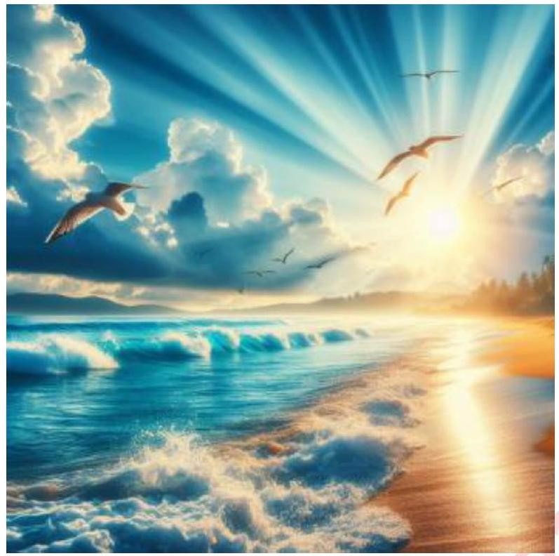 Câu nào dưới đây sử dụng biện pháp so sánh và nhân hoá để mô tả bức tranh sau? (ảnh 1)