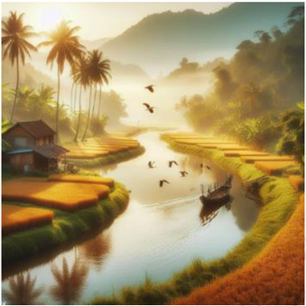 Câu nào dưới đây sử dụng biện pháp nhân hoá để mô tả bức tranh sau? (ảnh 1)