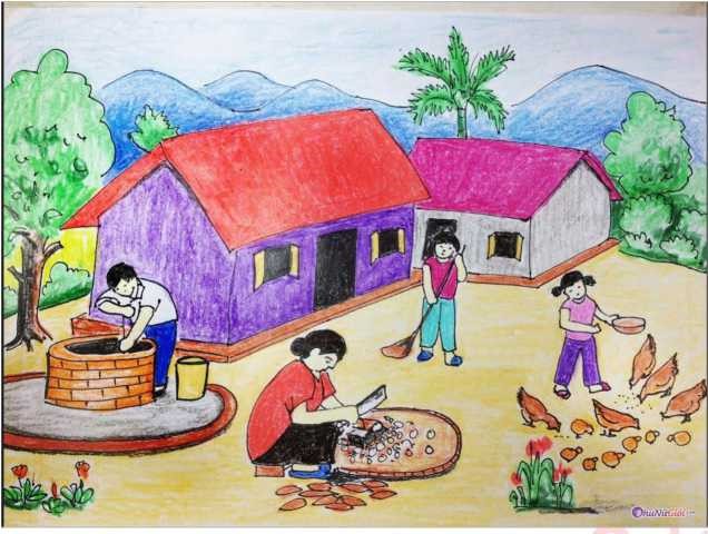 Câu nào dưới đây mô tả hoạt động không có trong bức tranh? (ảnh 1)