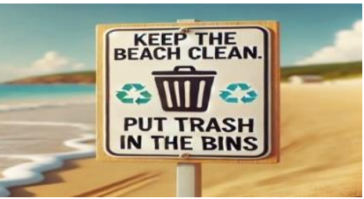 What does this notice mean? A. You can leave your trash anywhere on the beach. (ảnh 1)