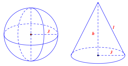    Diện t&iacute;ch mặt cầu l&agrave;: \[S = 4\pi { (ảnh 1)