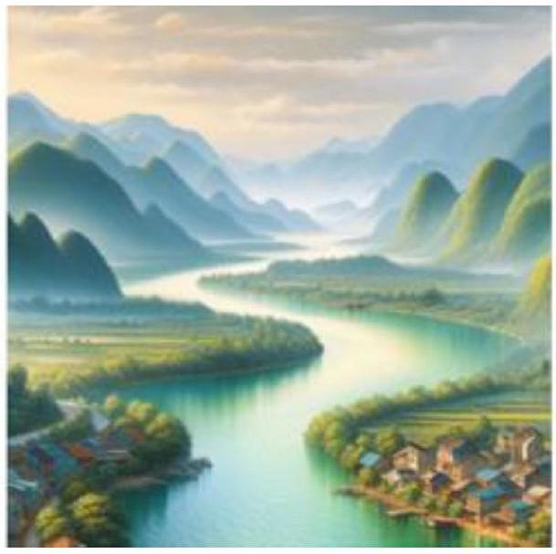 Câu văn nào dưới đây sử dụng biện pháp so sánh để mô tả bức tranh sau? (ảnh 1)