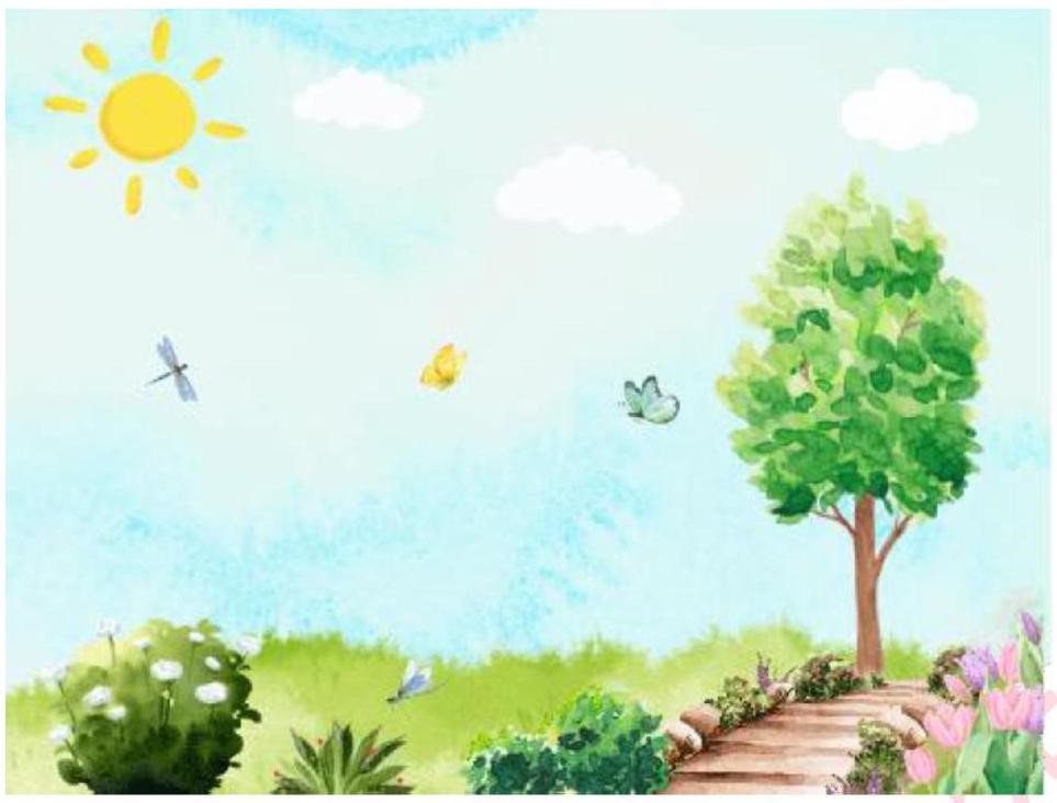 Chọn danh từ thích hợp để hoàn thành câu văn miêu tả bức tranh sau:    ... toả ... ấm áp xuống vườn ... đang khoe sắc. (ảnh 1)