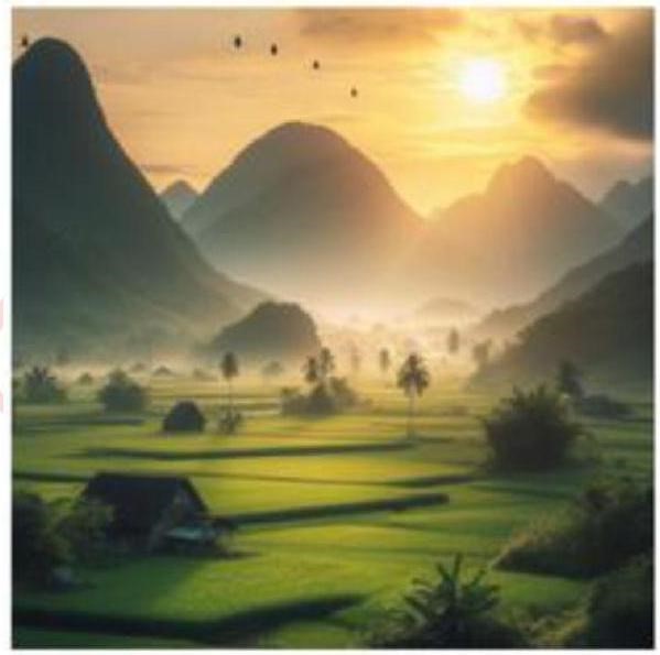 Câu văn nào dưới đây sử dụng biện pháp so sánh để mô tả bức tranh sau? (ảnh 1)