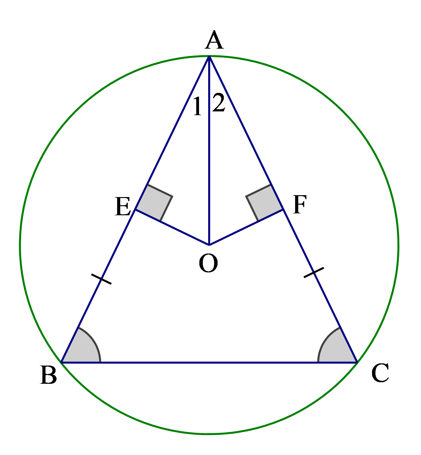 Cho \(\Delta ABC\) c&acirc;n tại \(A\) nội ti (ảnh 1)