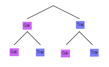 Chọn ngẫu nhiên một gia đình có hai người con và quan sát giới tính của ba người con. Sơ đồ cây nào dưới đây mô tả các phần không gian mẫu? (ảnh 2)