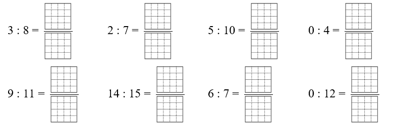 Viết thương của mỗi phép tính sau dưới dạng phân số: (ảnh 1)