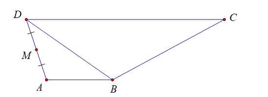 Trong mặt phẳng \(Oxy\), cho hình thang \(ABCD\) có đáy lớn \(CD = 3AB\) (ảnh 1)