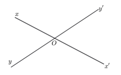 Hai đường thẳng xx' và yy' cắt nhau tại (O). Góc đối đỉnh với góc {yOx'}\] là (ảnh 1)