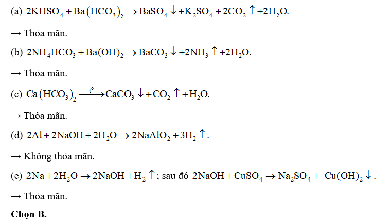 Sau khi các phản ứng kết thúc, số thí nghiệm thu được cả kết tủa và chất khí (ảnh 1)
