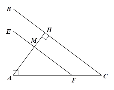 Cho tam giác ABC vuông tại  A có AB = 6 cm, AC = 8 cm.  a) Tính độ dài cạnh BC (ảnh 1)