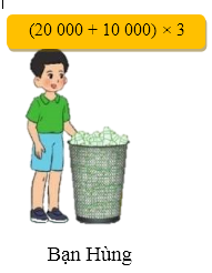 Giá trị của mỗi biểu thức dưới đây là số chai nhựa của mỗi bạn lớp 4A thu gom được (ảnh 1)