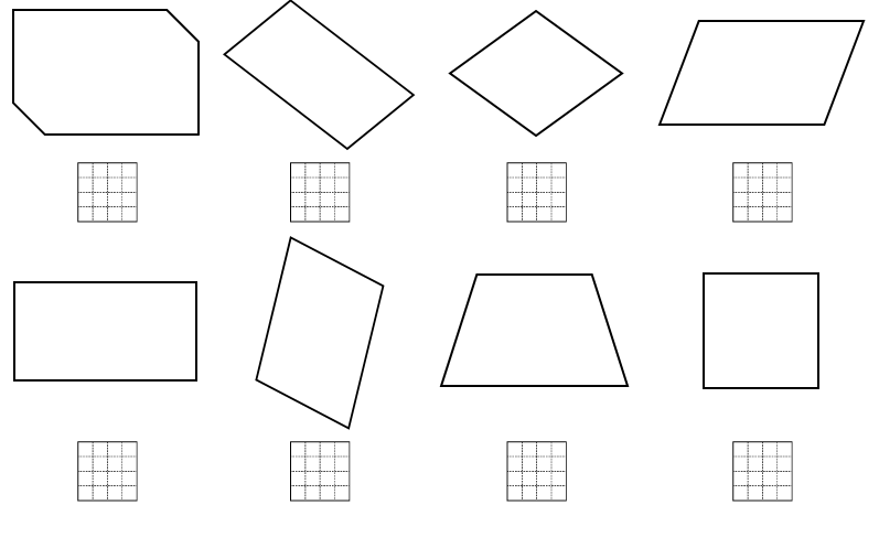 Điền dấu V vào ô chứa hình bình hành, dấu × vào ô chứa hình thoi. (ảnh 1)