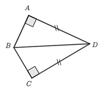 Cho hình vẽ bên. Khi đó, \(\Delta ABD = \Delta DBC\) theo trường hợp (ảnh 1)