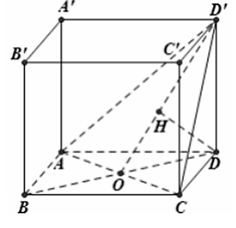 Cho hình hộp chữ nhật ABCD.A'B'C'D' có AB = AA' = a, ,AC = 2a. (ảnh 1)