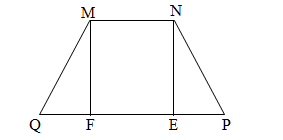 Cho hình bên, biết MNEF là hình vuông có cạnh 3 cm, MN =1/2 PQ. Tính diện tích hình thang MNPQ.  (ảnh 1)