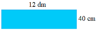 Hình dưới đây là mặt bàn hình chữ nhật.  Diện tích mặt bàn là: (ảnh 1)