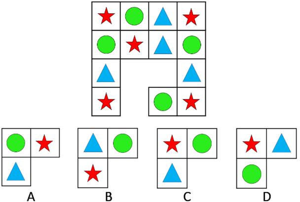 A group of colorful objects with red and green stars

Description automatically generated