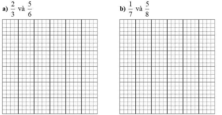 Quy đồng mẫu số rồi so s&aacute;nh c&aacute;c ph&acirc;n số: (ảnh 1)