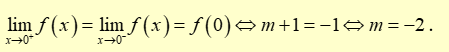 Tìm giá trị của tham số m để hàm số sau liên tục tại x=0 (ảnh 1)