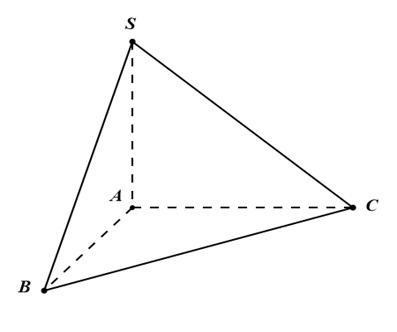 Cho hình chóp \(S.ABC\) có cạnh bên \(SA\) vuông góc với đáy \((ABC)\). Góc tạo bởi \(SB\) và mặt phẳng \((ABC)\) là góc (ảnh 1)