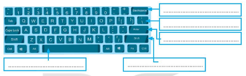 Hãy viết tên các hàng phím trong khu vực của bàn phím (ảnh 1)