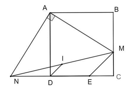 Cho hình vuông \(ABCD\) có cạnh bằng 8. Trên cạnh \(BC\), lấy điểm \(M\) sao cho (ảnh 1)