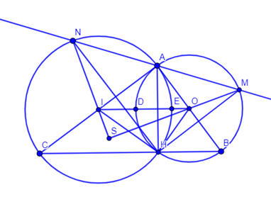 Cho tam giác ABC vuông tại A. Các đường tròn ( O ) đường kính AB (ảnh 1)