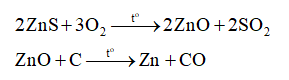 Tách kim loại kẽm từ khoáng vật sphalerite (ZnS) bằng phương pháp nhiệt luyện thường được tiến hành theo hai bước chính ZnS(s) → X(s) → Zn(g) theo nguyên tắc (ảnh 1)