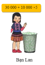 Giá trị của mỗi biểu thức dưới đây là số chai nhựa của mỗi bạn lớp 4A thu gom được (ảnh 2)