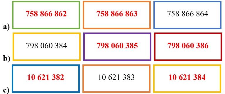 Viết số thích hợp vào ô trống để tạo thành ba số liên tiếp. (ảnh 2)