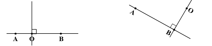 Vẽ đường thẳng qua O vuông góc với đoạn thẳng AB. (ảnh 2)