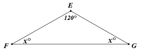 Cho hình sau:   Giá trị \(x\) trong hình dưới đây bằng bao nhiêu độ? (ảnh 1)